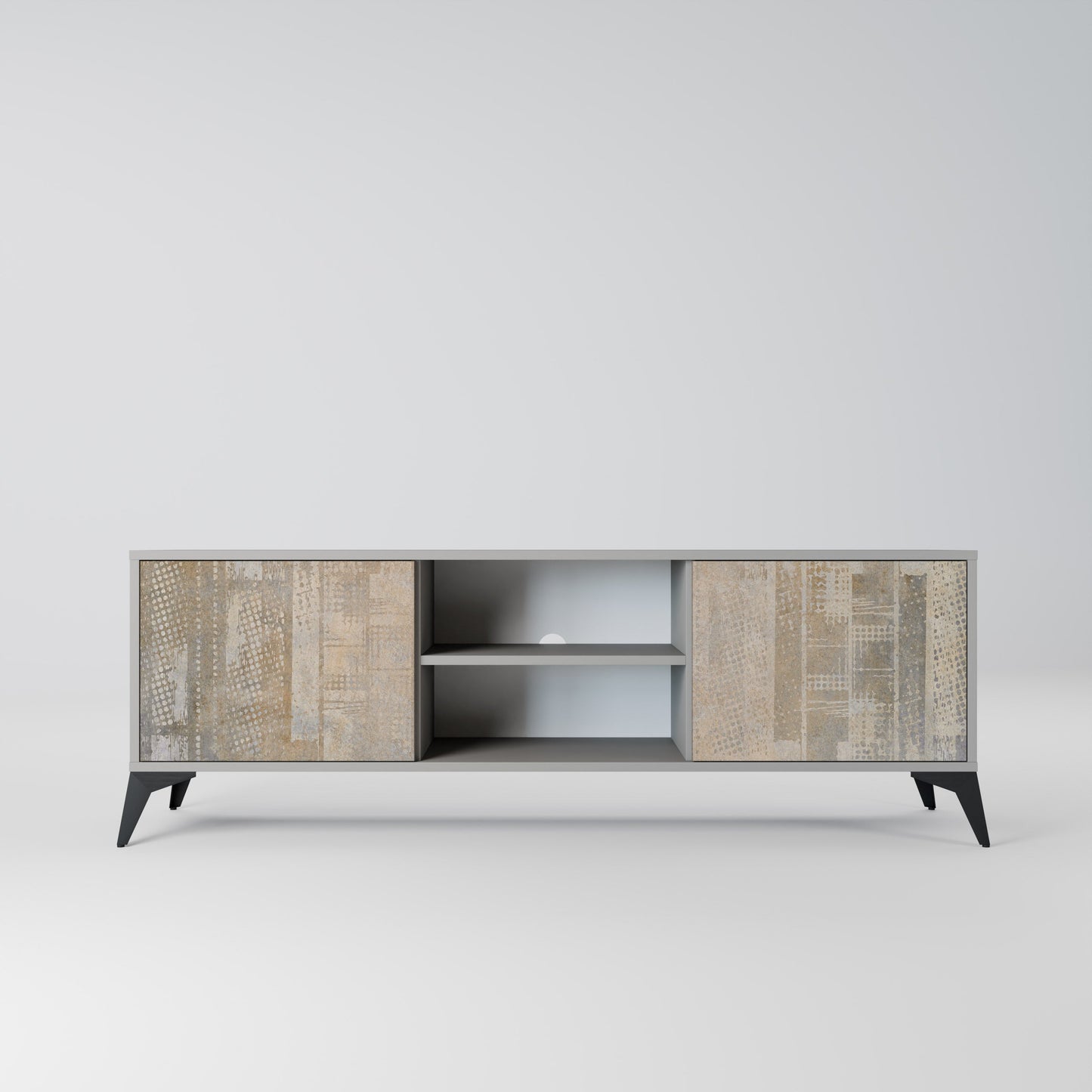SCREEN ERROR 2-Door TV Stand in Grey Finish