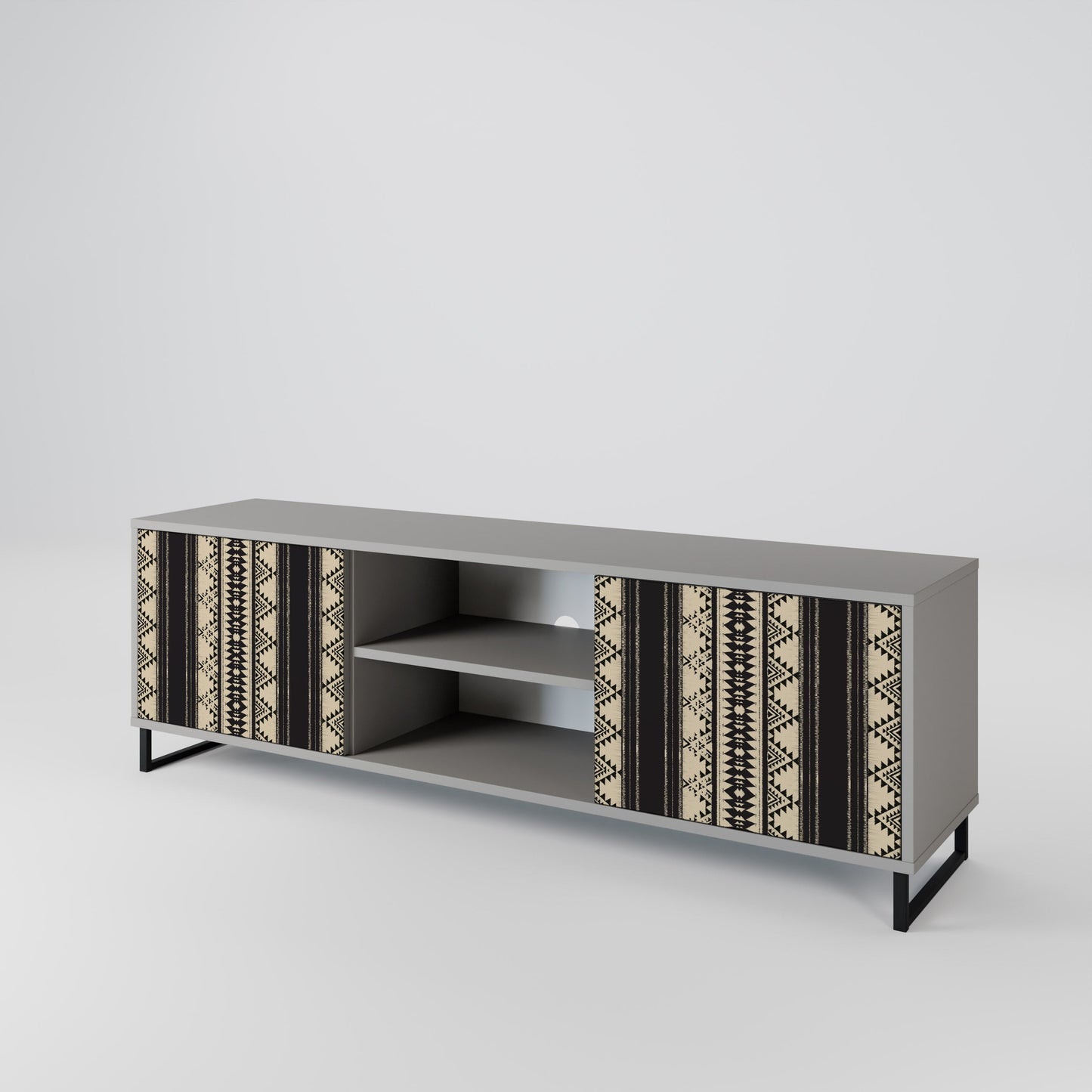 AZTEC 2-Door TV Stand in Grey Finish