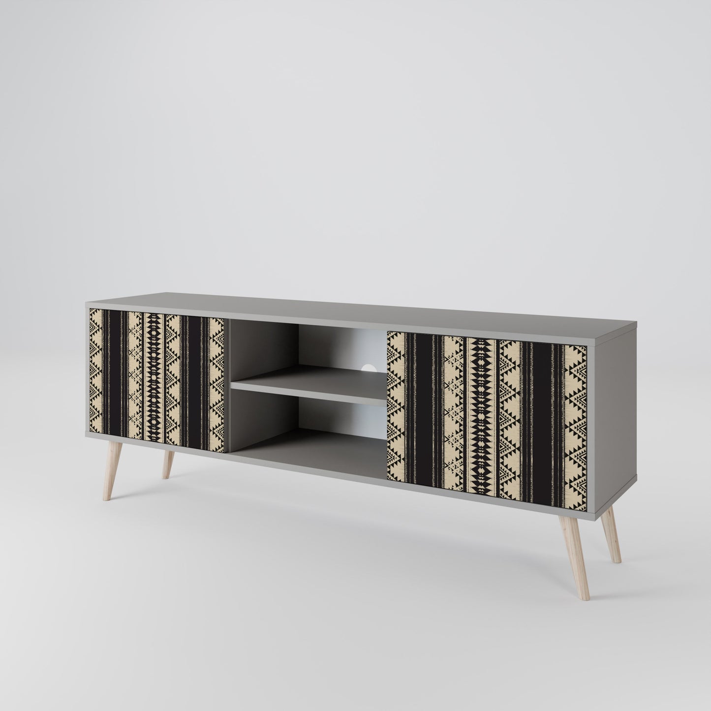 AZTEC 2-Door TV Stand in Grey Finish