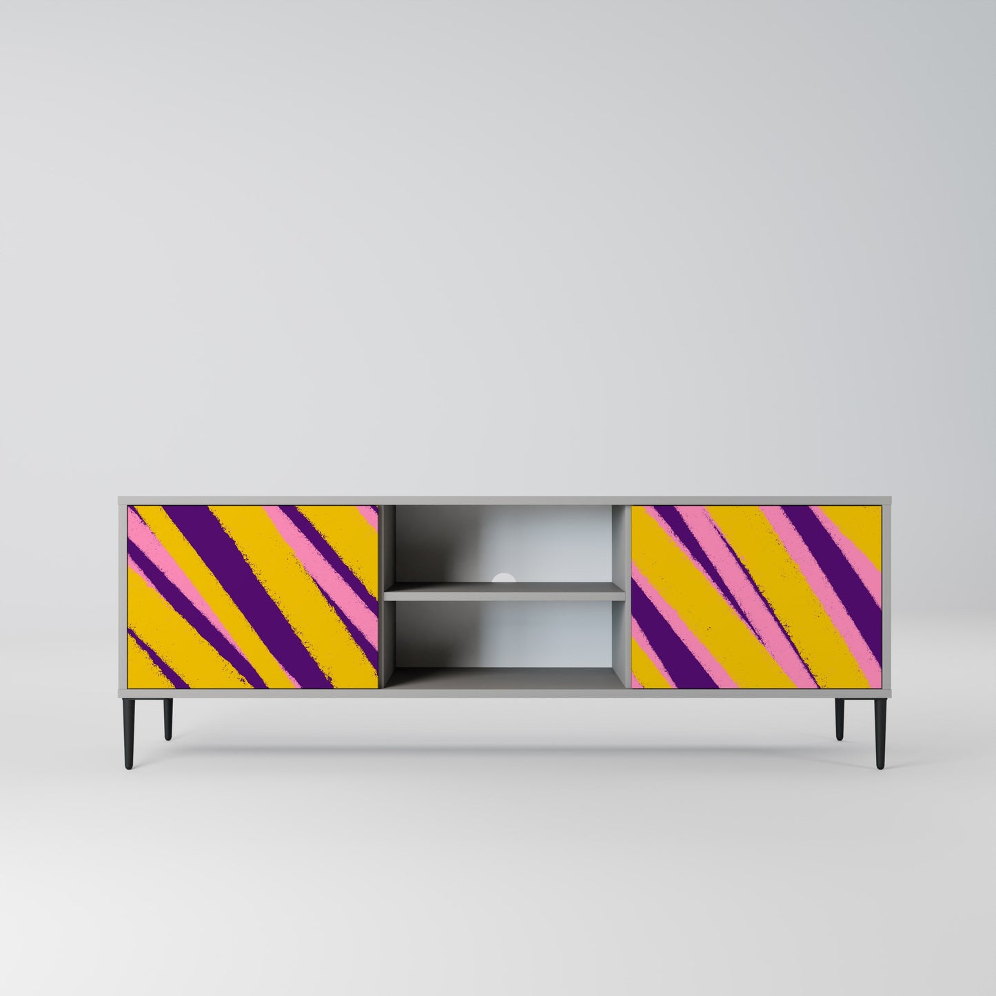 DREAMS COME TRUE 2-Door TV Stand in Grey Finish