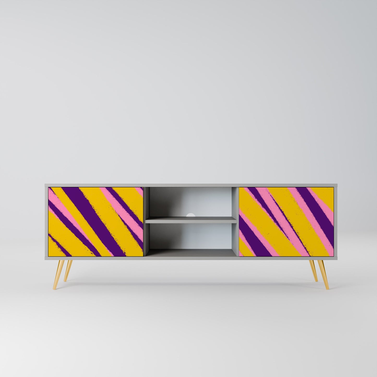 DREAMS COME TRUE 2-Door TV Stand in Grey Finish