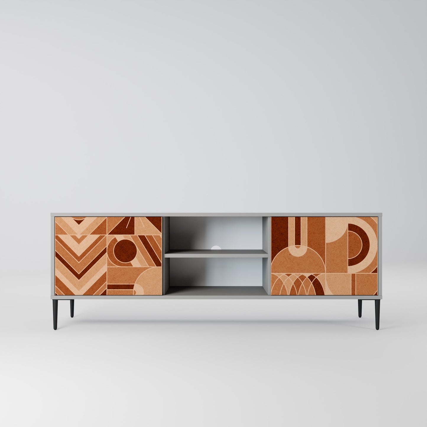PRISM MOSAIC 2-Door TV Stand in Grey Finish