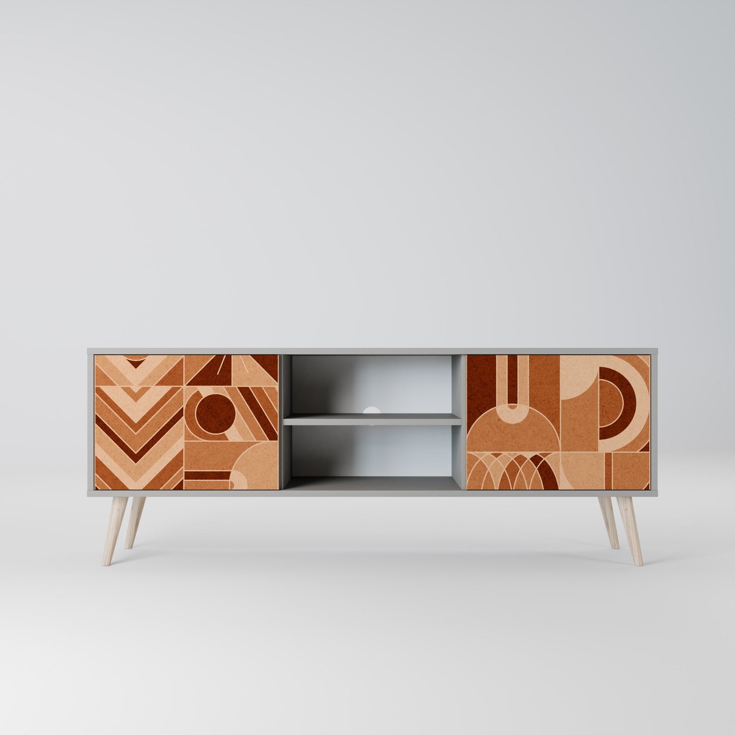 PRISM MOSAIC 2-Door TV Stand in Grey Finish