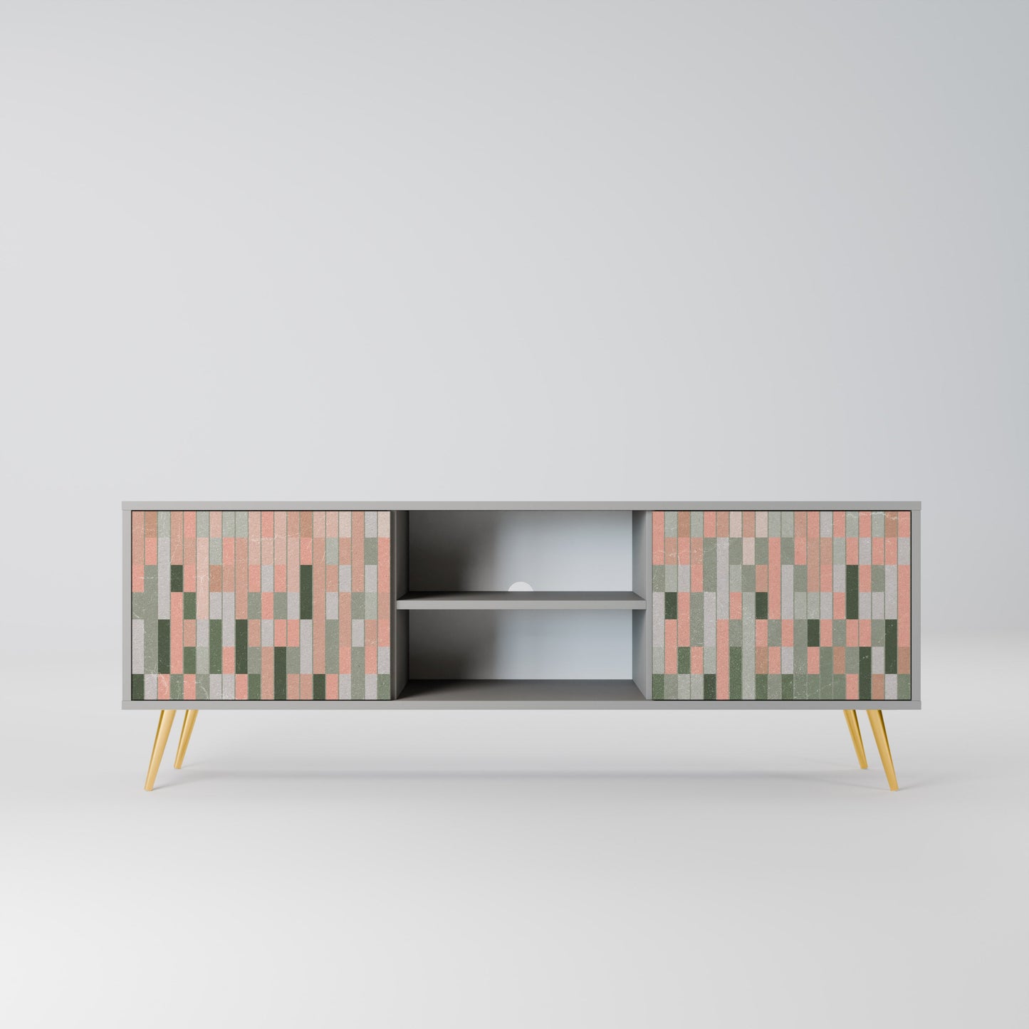 BUILDING THE FUTURE 2-Door TV Stand in Grey Finish