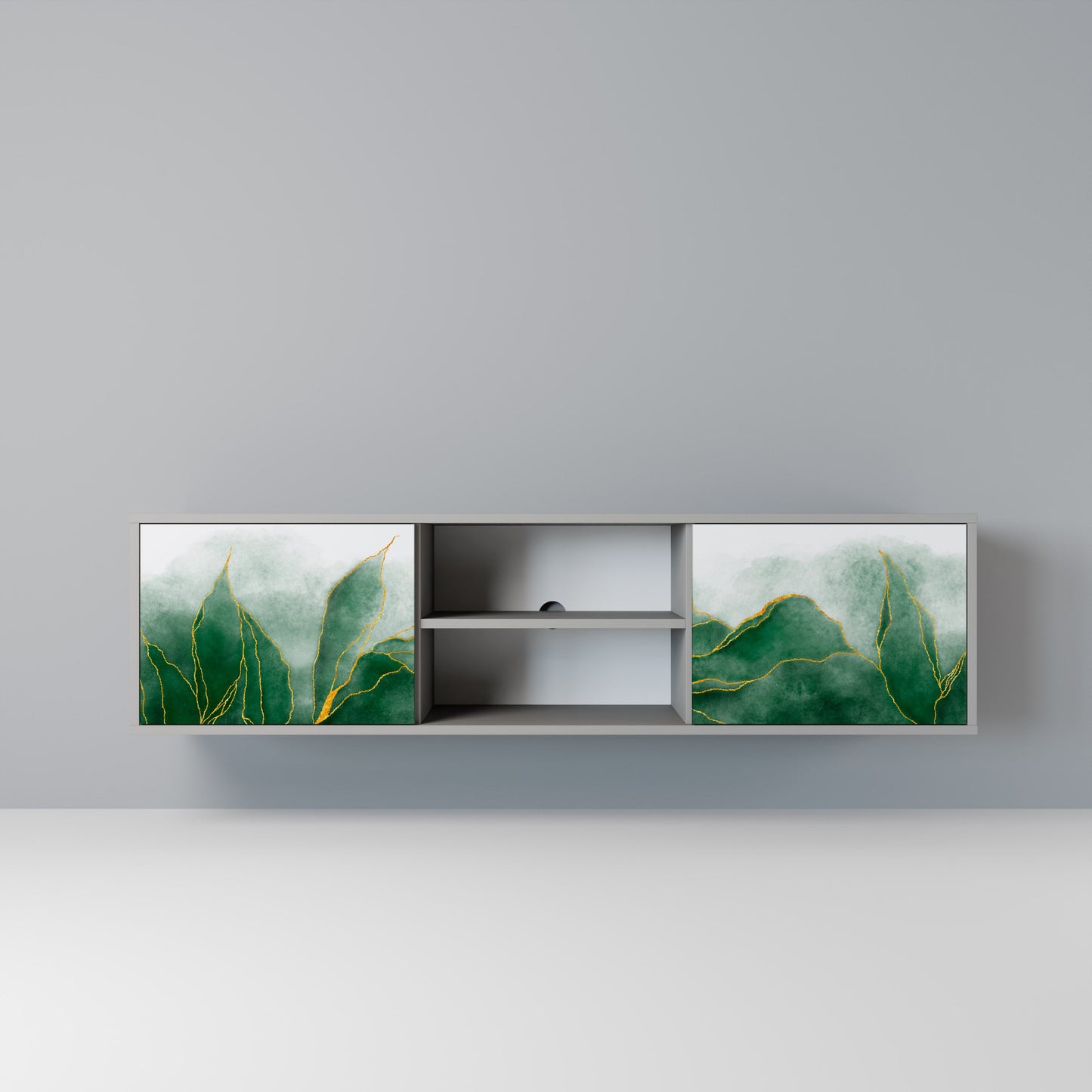 EXPENSIVE NATURE 2-Door TV Stand in Grey Finish