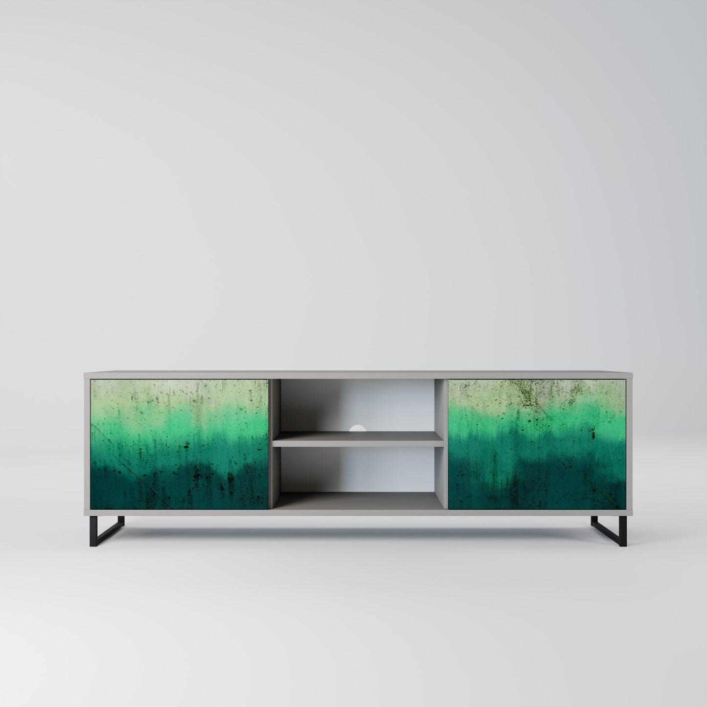 NORTHERN LIGHTS 2-Door TV Stand in Grey Finish