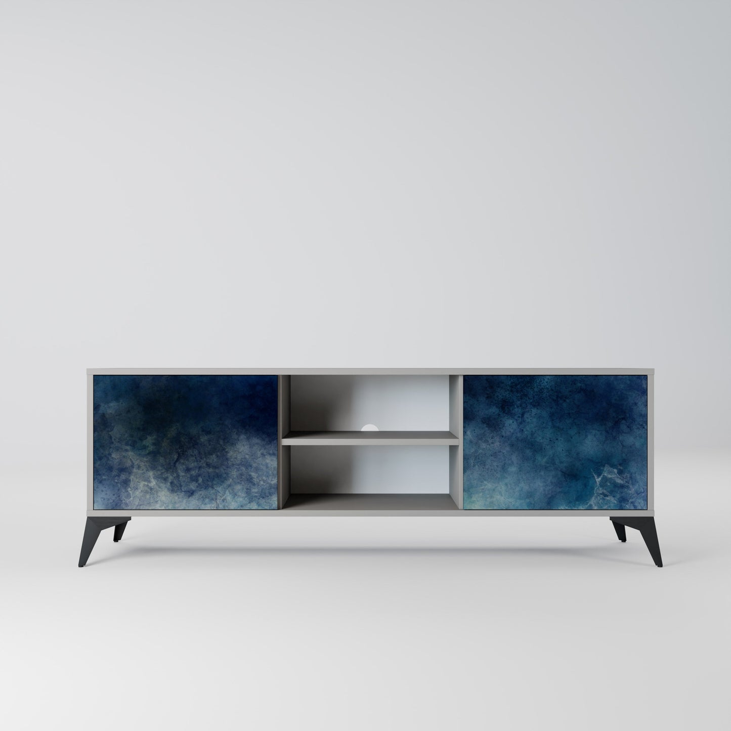 CELESTIAL FALL 2-Door TV Stand in Grey Finish