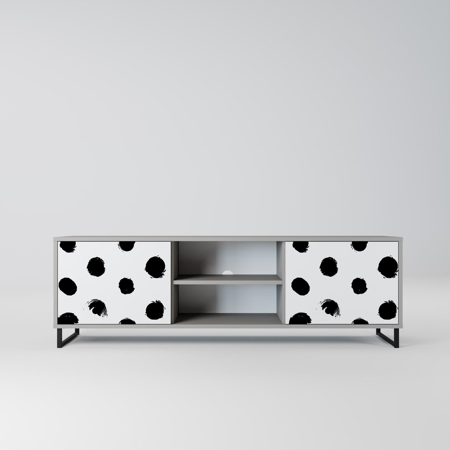 SLIPPING MINUTES 2-Door TV Stand in Grey Finish