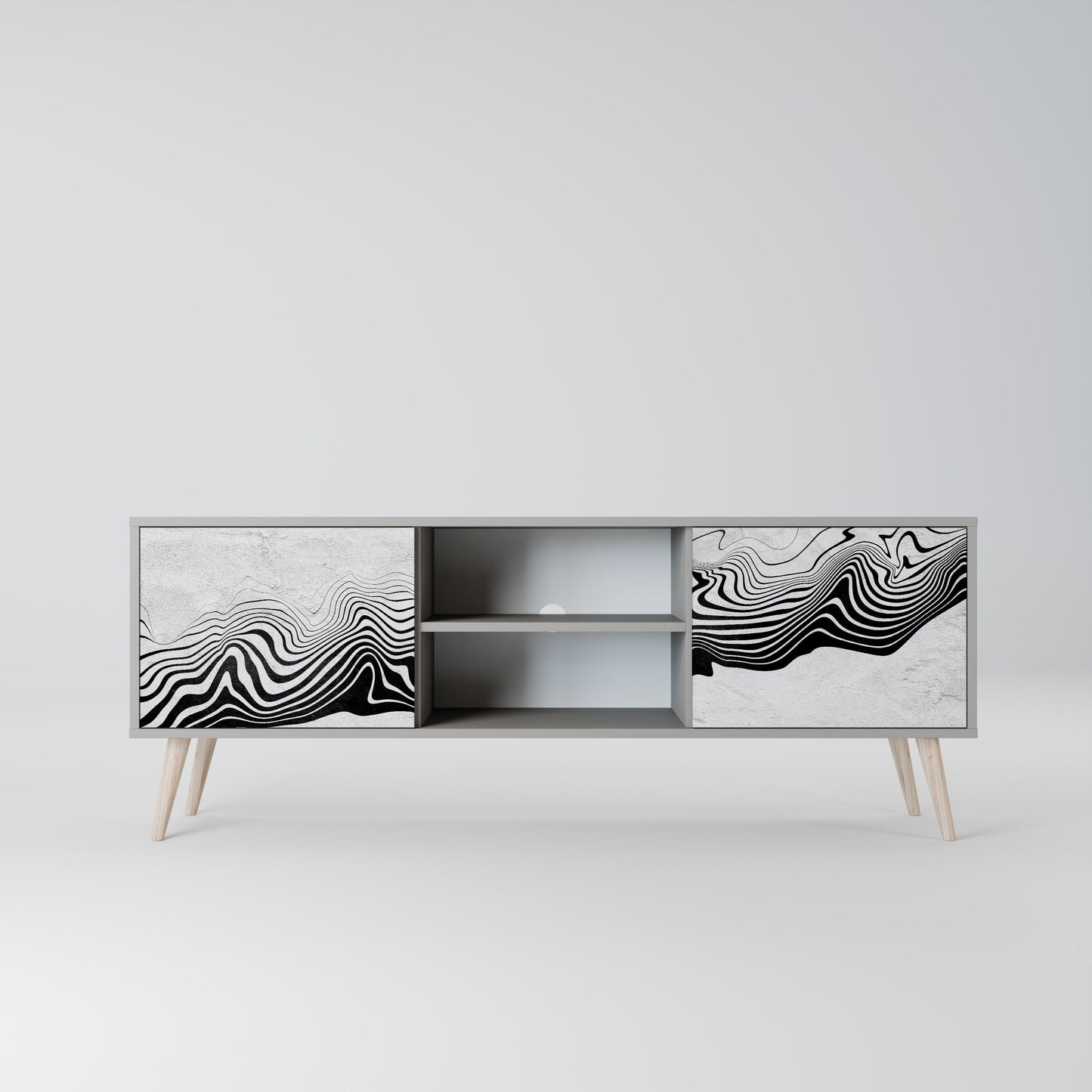 Mobile TV MONOCHROME MIRAGE a 2 ante in finitura grigia