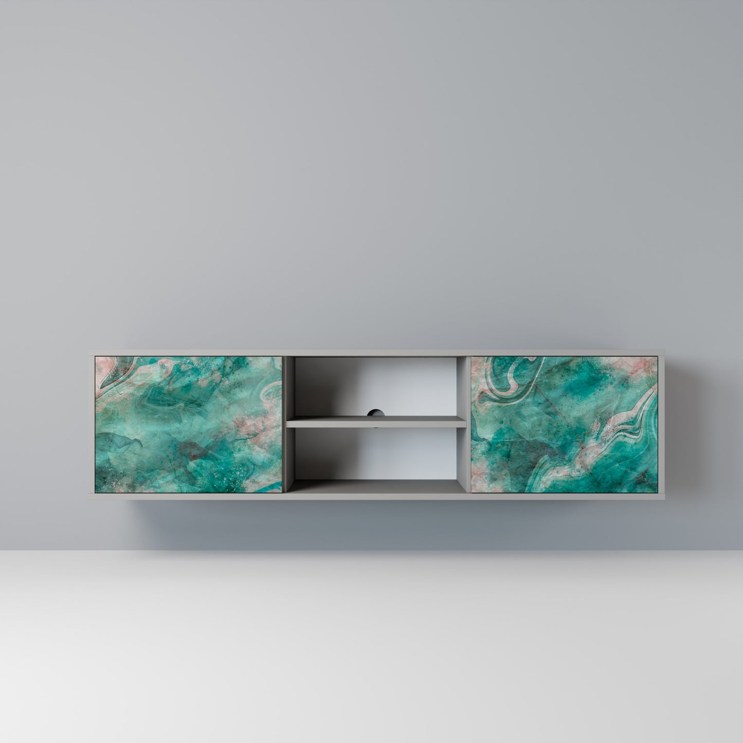 Mobile TV ABSTRACT ALCHEMY a 2 ante in finitura grigia