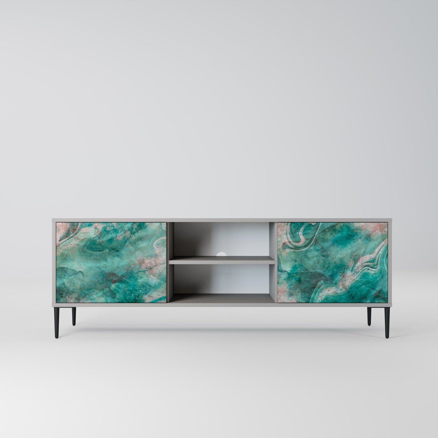 Mobile TV ABSTRACT ALCHEMY a 2 ante in finitura grigia