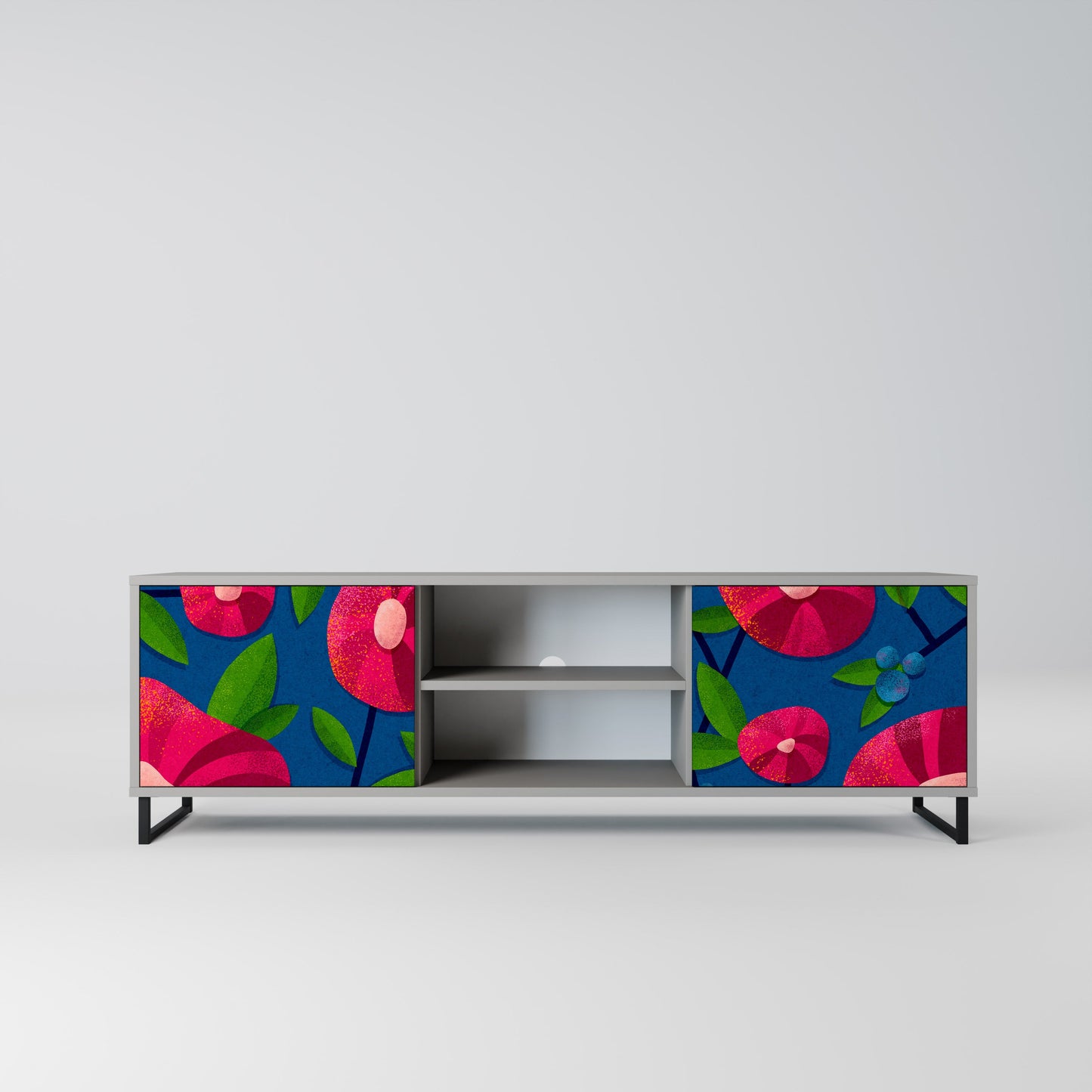 SPRING THOUGHTS 2-Door TV Stand in Grey Finish