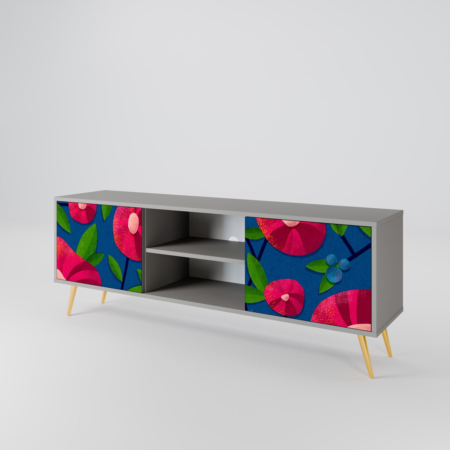 SPRING THOUGHTS 2-Door TV Stand in Grey Finish
