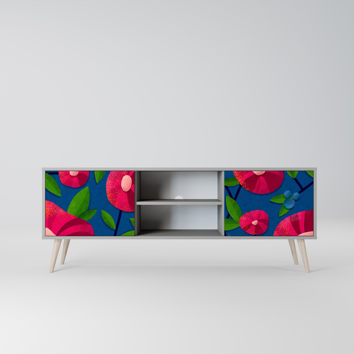 SPRING THOUGHTS 2-Door TV Stand in Grey Finish