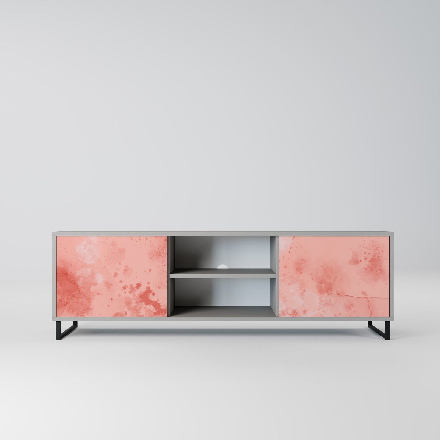 CRANE DANCE 2-Door TV Stand in Grey Finish