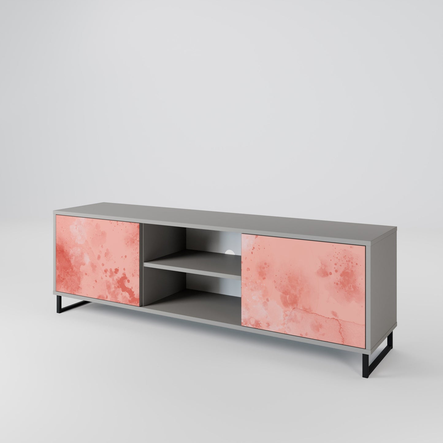 CRANE DANCE 2-Door TV Stand in Grey Finish