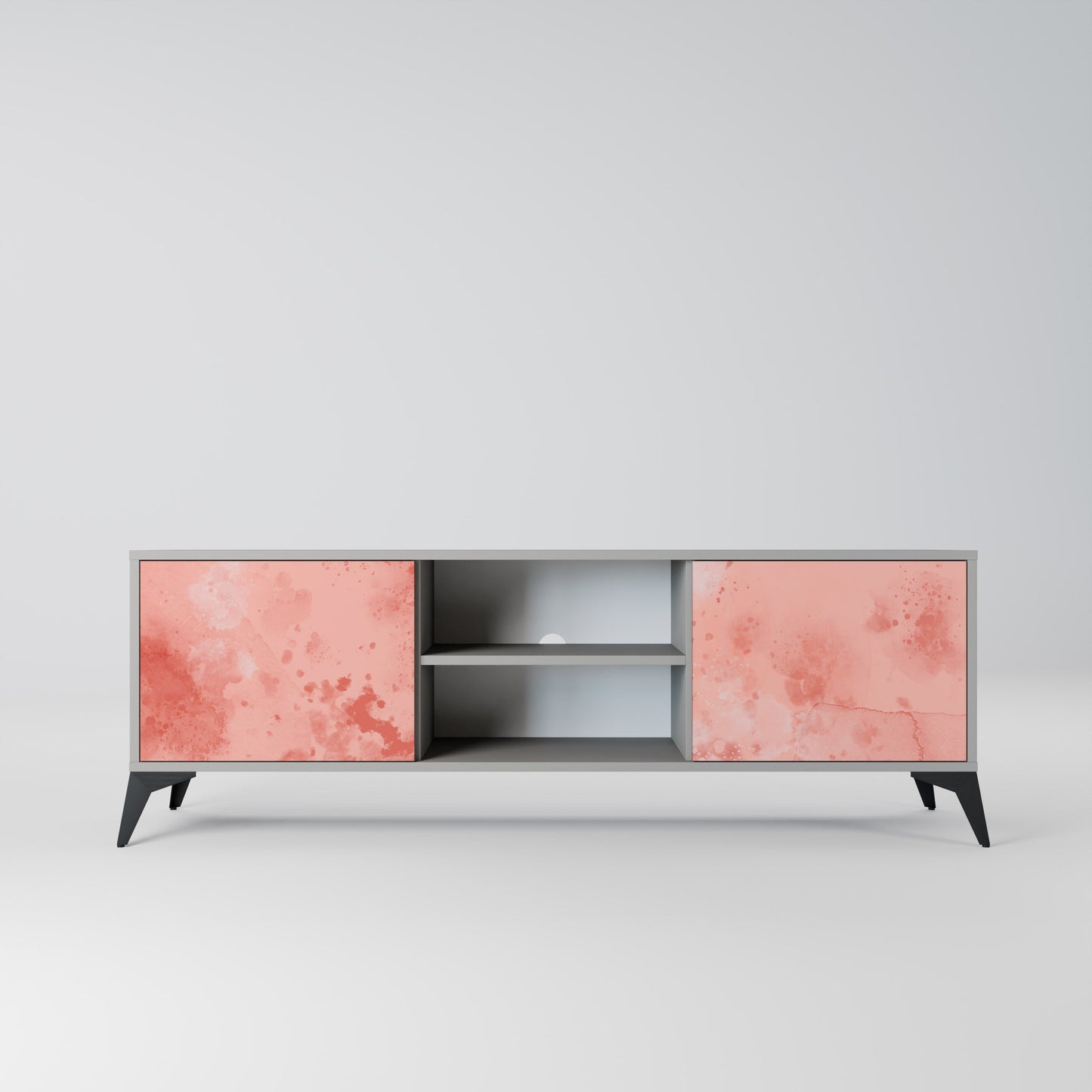 CRANE DANCE 2-Door TV Stand in Grey Finish