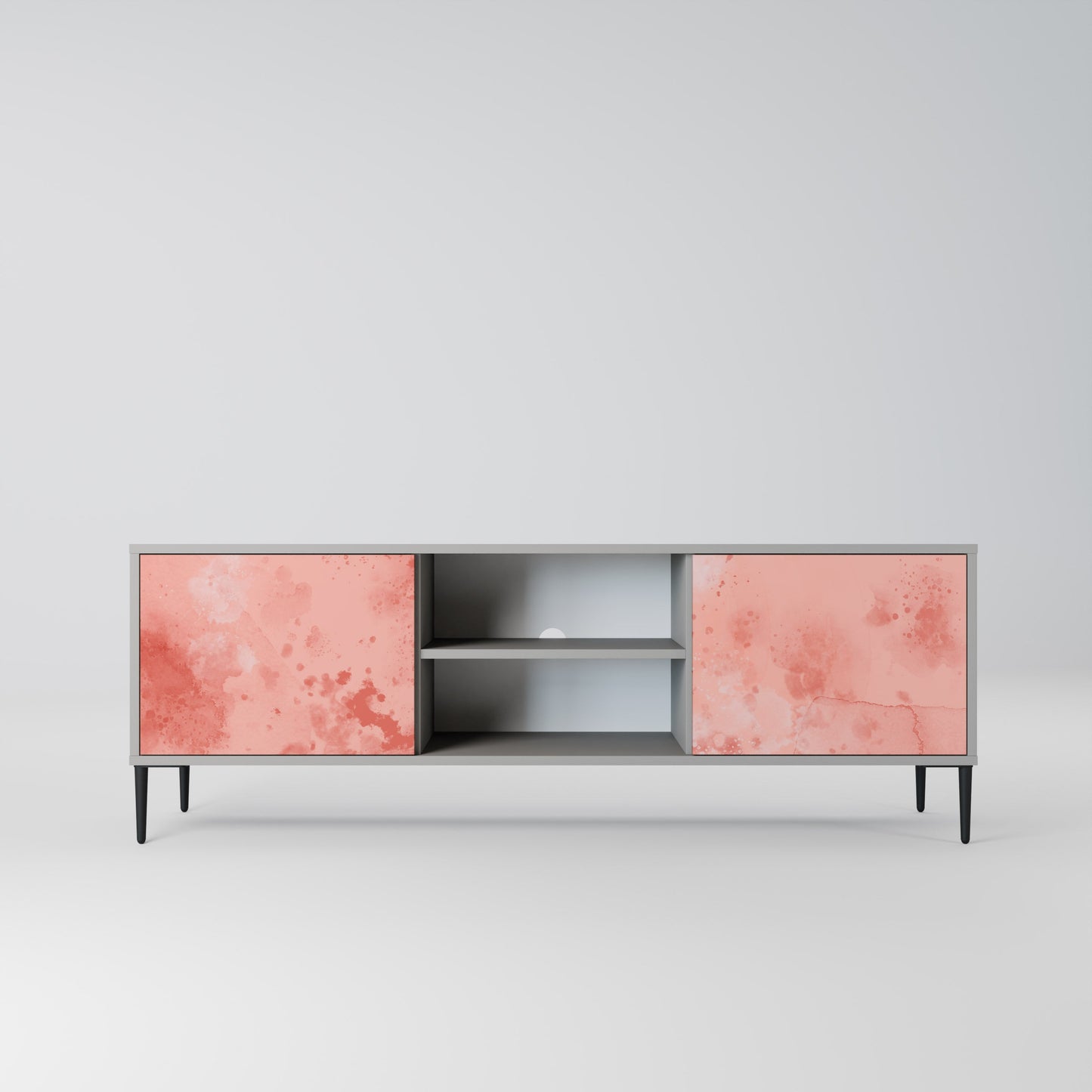 CRANE DANCE 2-Door TV Stand in Grey Finish