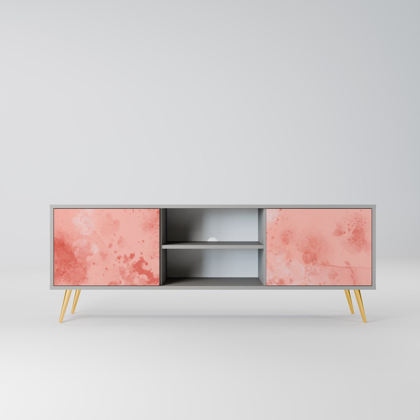 CRANE DANCE 2-Door TV Stand in Grey Finish