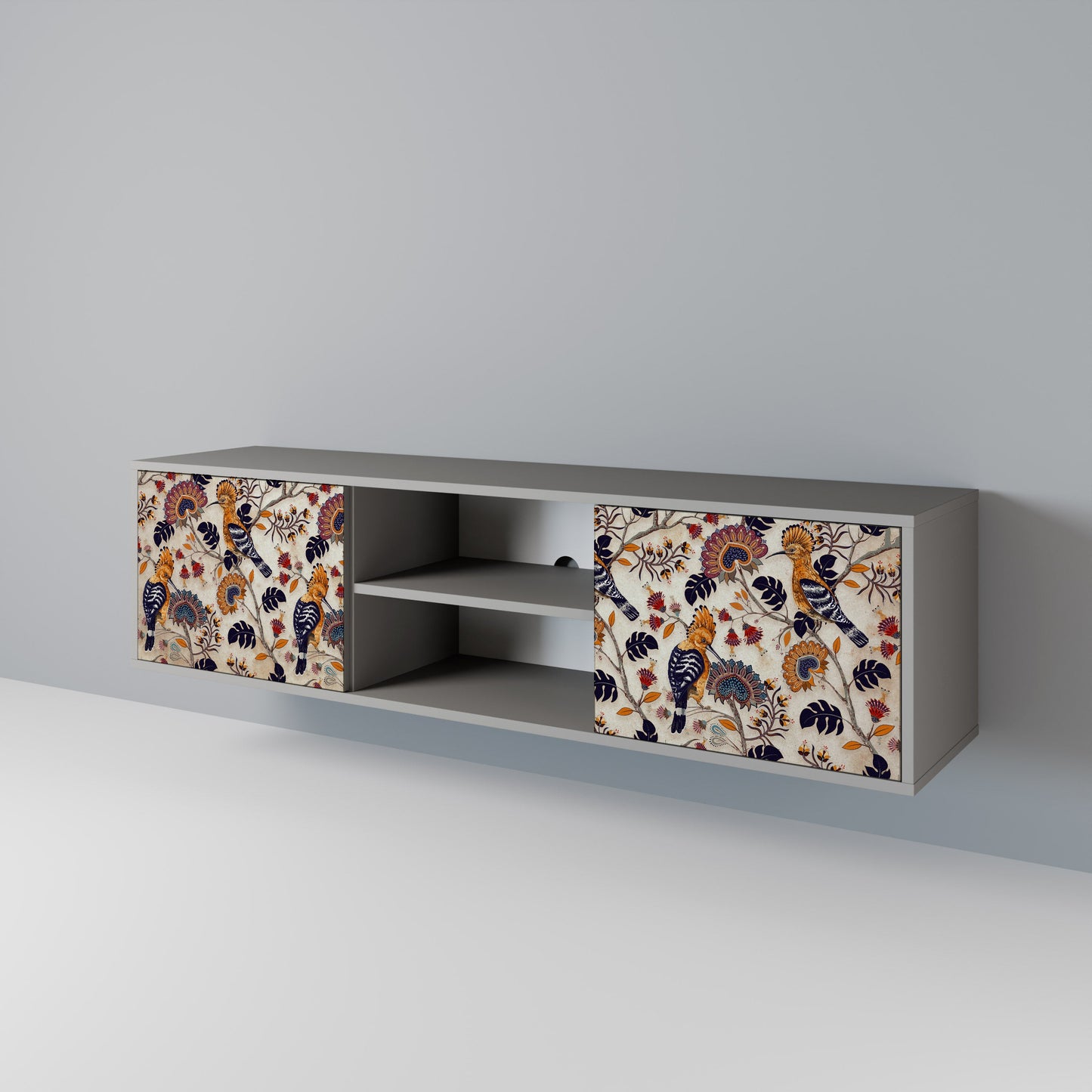 EMINENT HOOPOE 2-Door TV Stand in Grey Finish