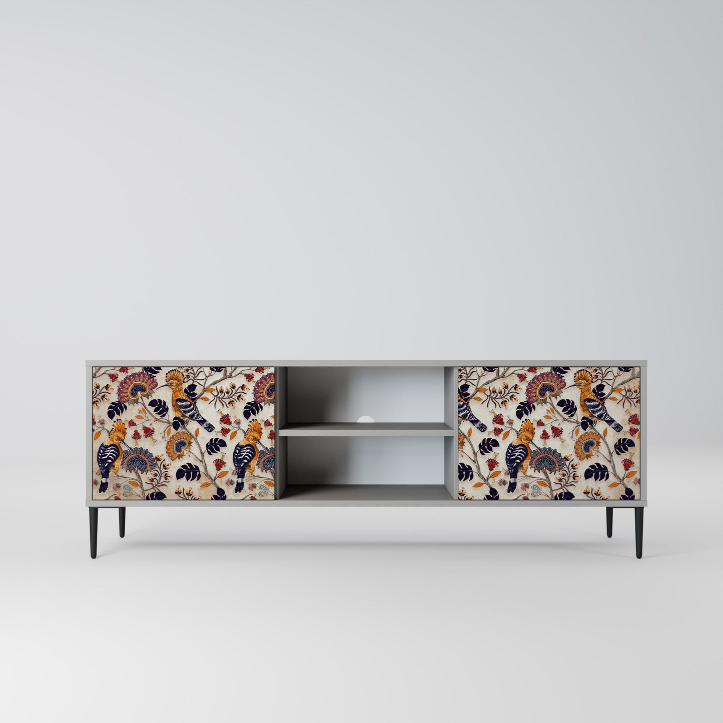 EMINENT HOOPOE 2-Door TV Stand in Grey Finish
