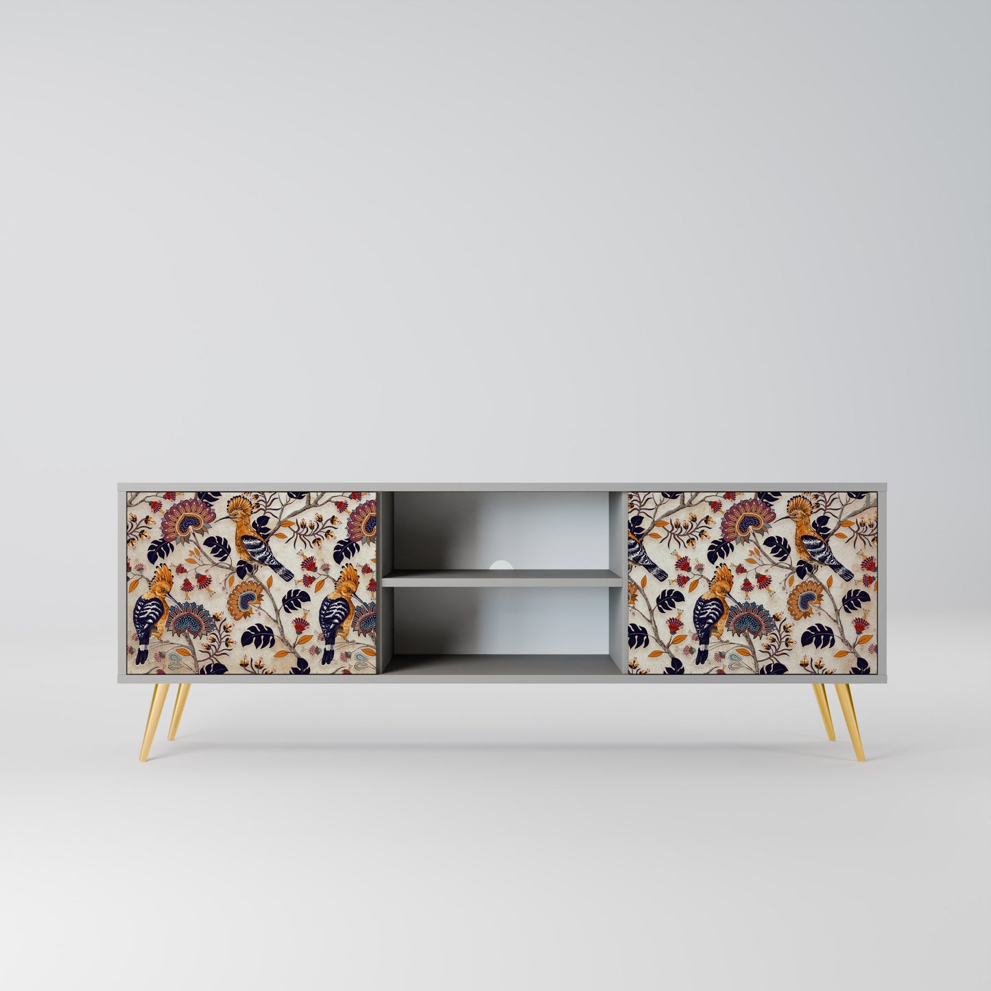 EMINENT HOOPOE 2-Door TV Stand in Grey Finish