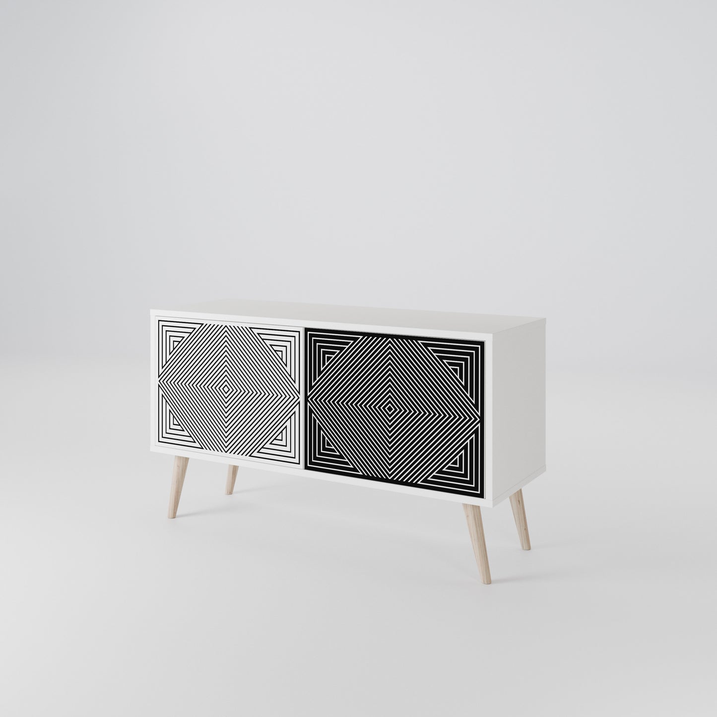 POLYGON ILLUSION Compact 2-Door TV Cabinet