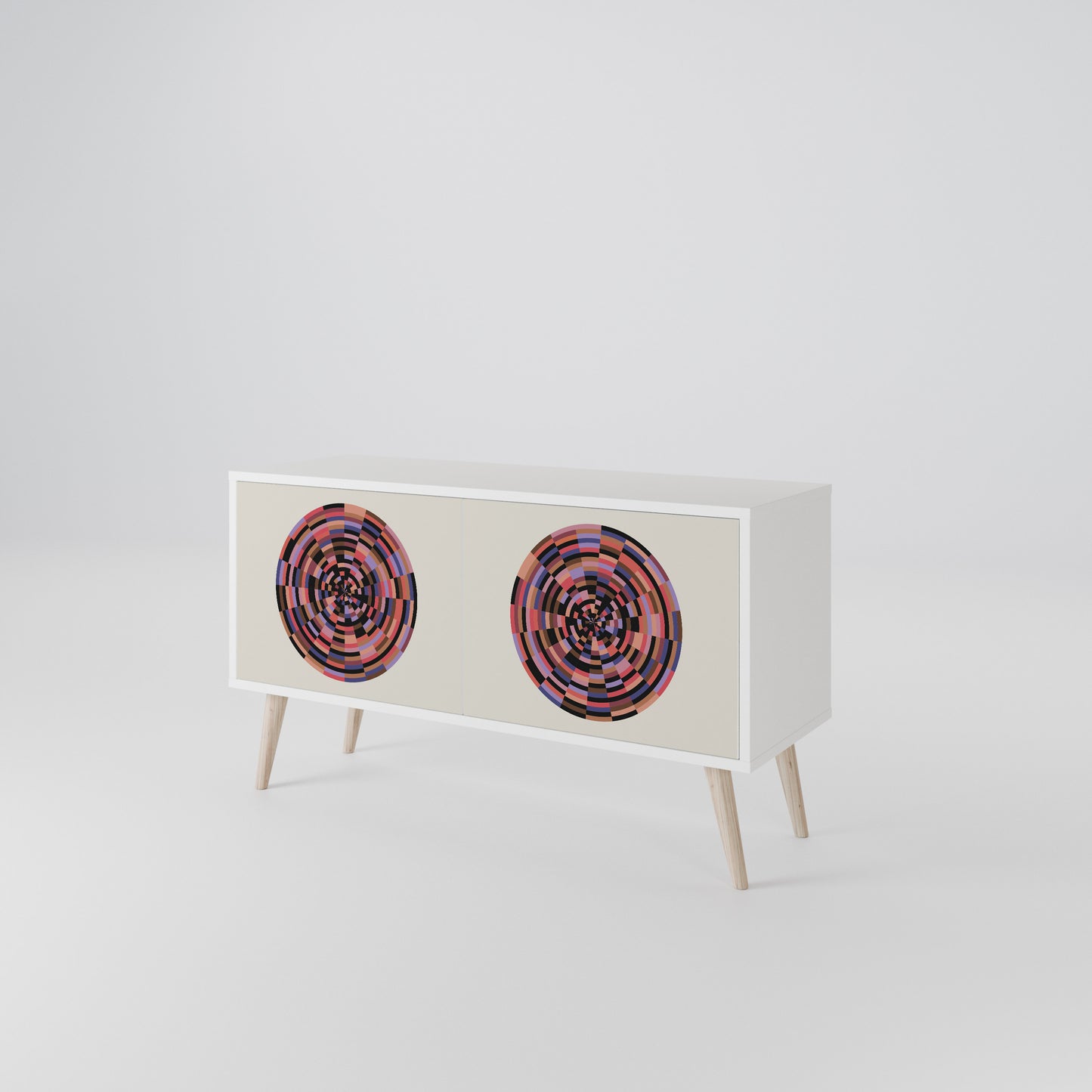 BROWN CIRCLES Mobile TV Compatto a 2 Ante