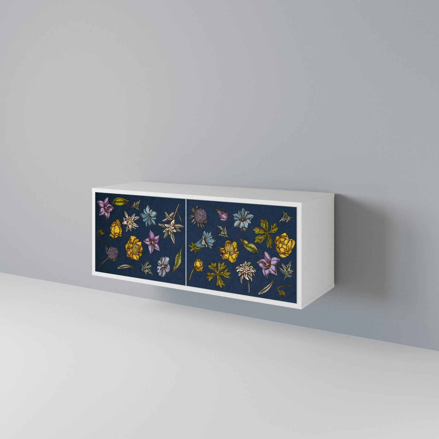 FLOWERS ON NAVY BLUE Mobile TV Compatto a 2 Ante
