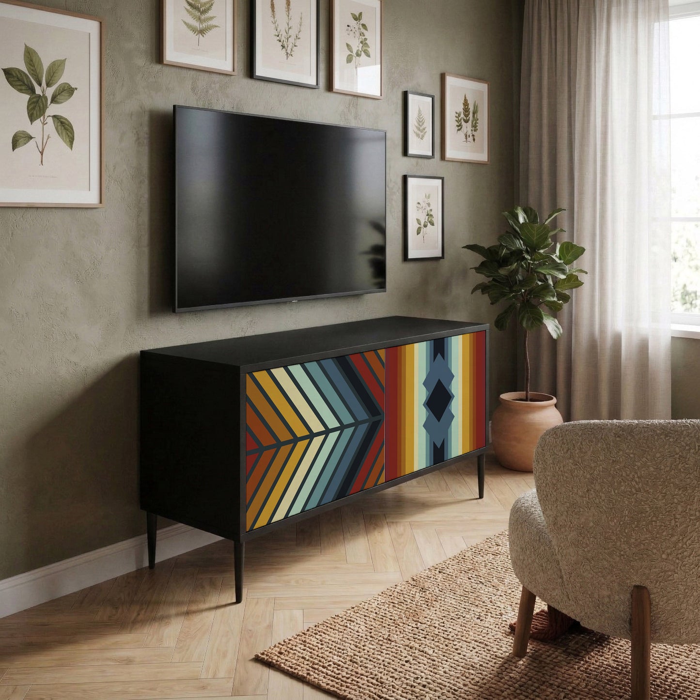 INDIGENOUS ZIGZAG Mobile TV Compatto a 2 Ante