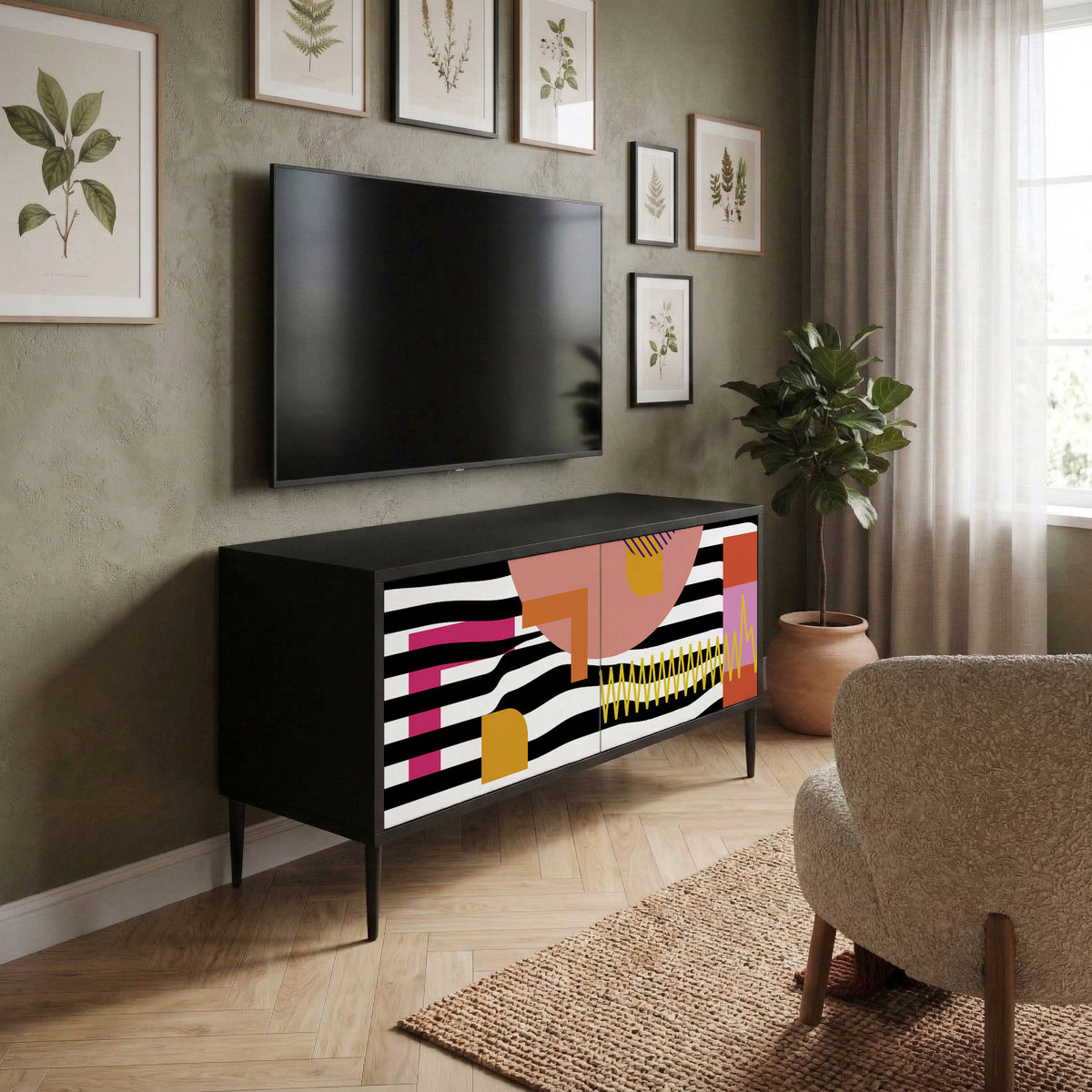 CHROMATIC ABSTRACT Mobile TV Compatto a 2 Ante