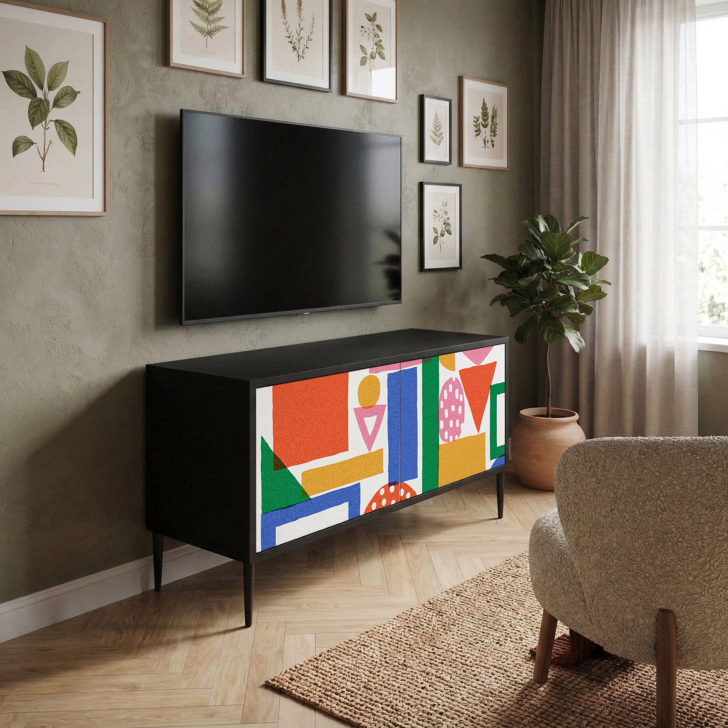 GEOMETRIC GLIMMER Mobile TV Compatto a 2 Ante