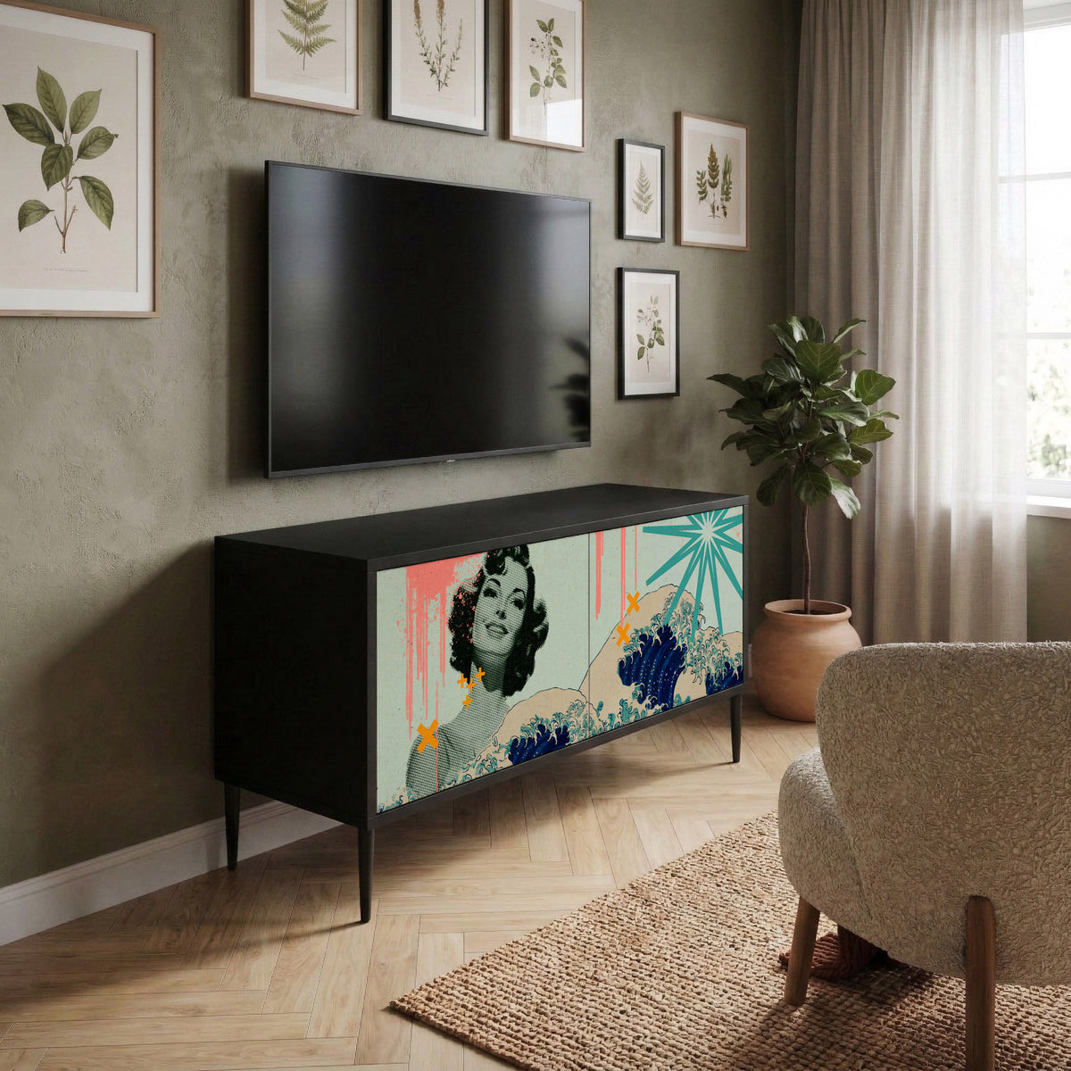 KANAGAWA BEAUTY Mobile TV Compatto a 2 Ante