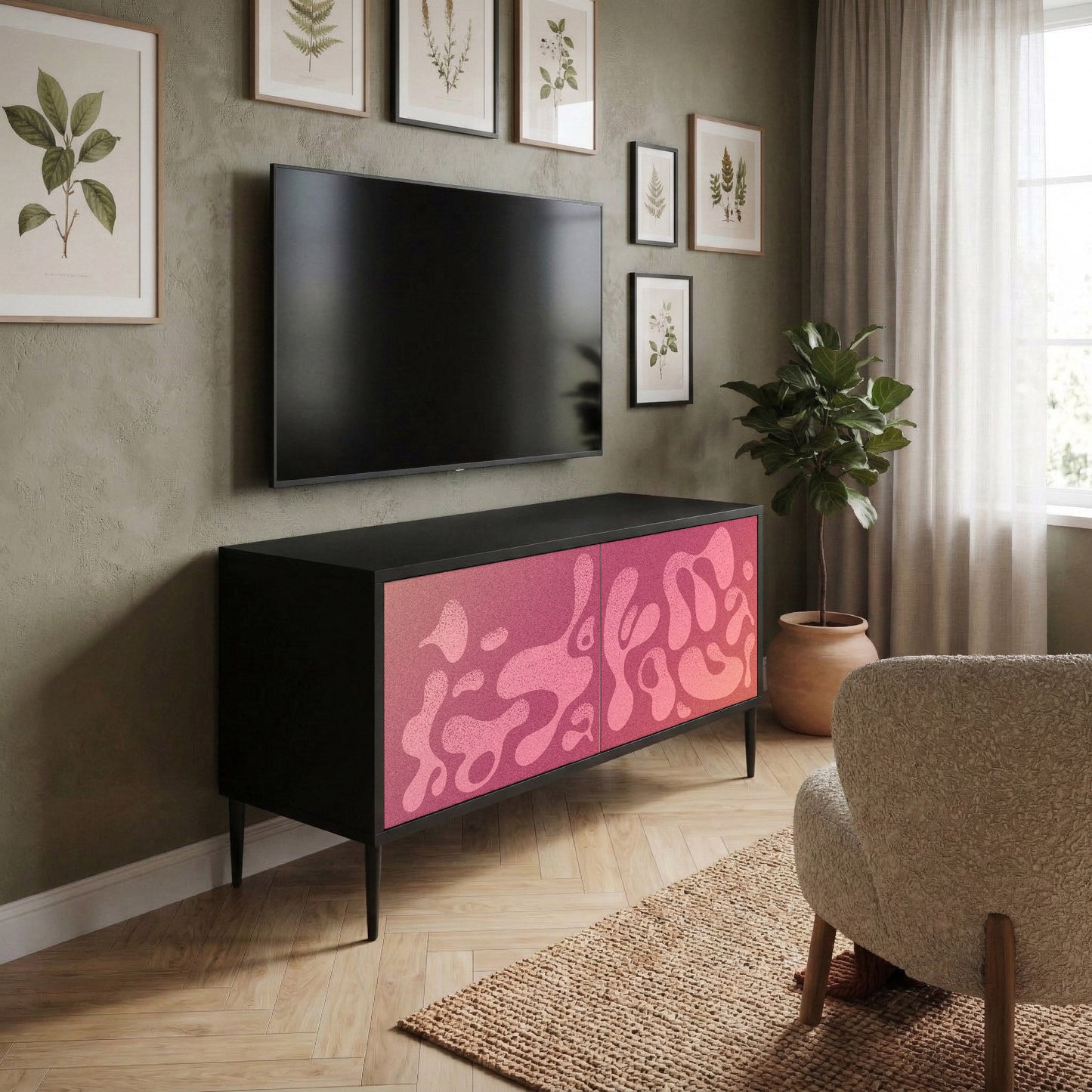 IRREGULAR PINK Mobile TV Compatto a 2 Ante