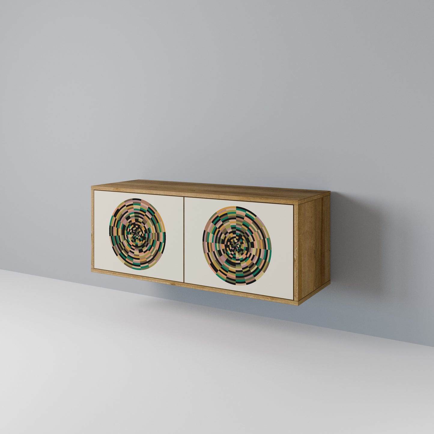 GREEN CIRCLES Compact 2-Door TV Cabinet