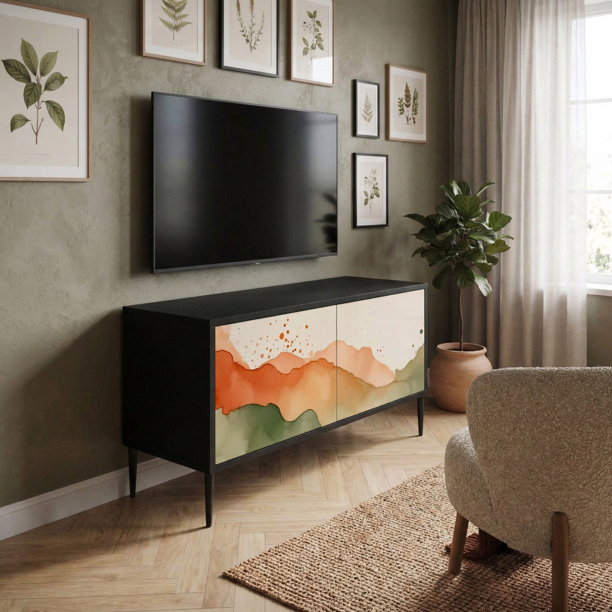 WATERCOLOUR PEAKS Mobile TV Compatto a 2 Ante