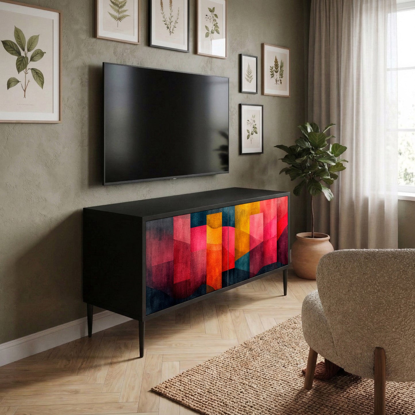 COLORFUL SOUNDS Mobile TV Compatto a 2 Ante