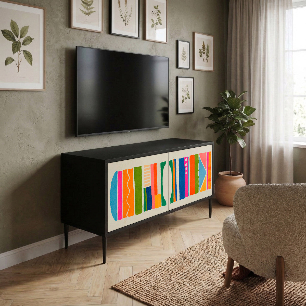 GEOMETRIC SHINE Mobile TV Compatto a 2 Ante