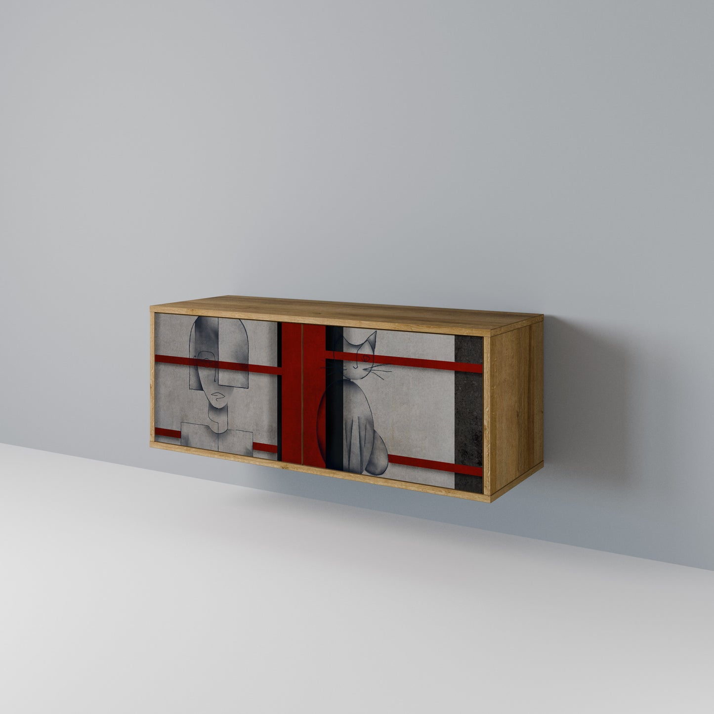 GRAY FIGURES Compact 2-Door TV Cabinet