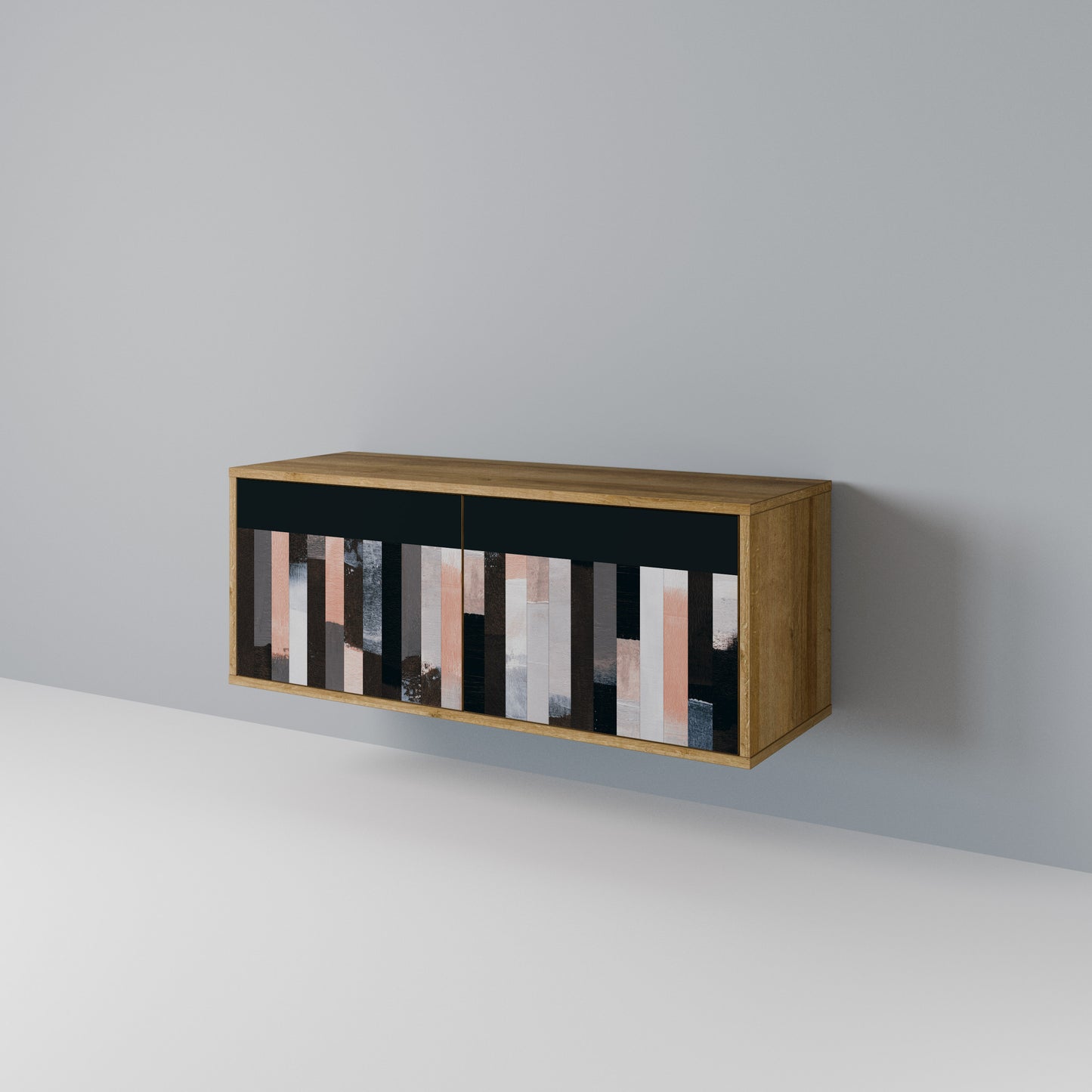 COLLAGE OF RECTANGLES Compact 2-Door TV Cabinet