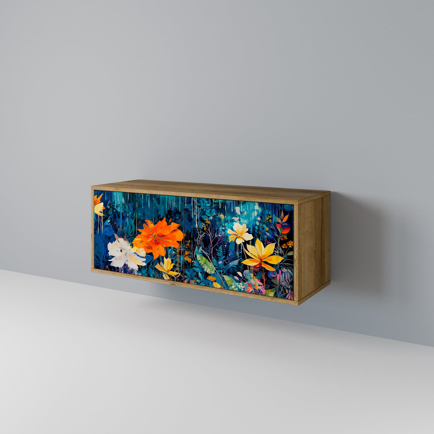 MIDNIGHT BLOSSOM Compact 2-Door TV Cabinet