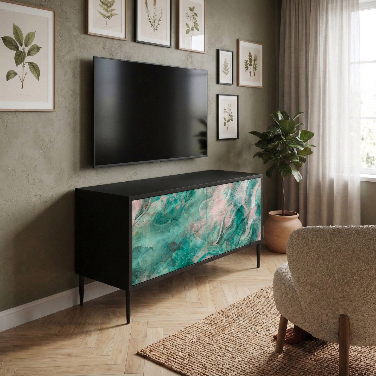 ABSTRACT ALCHEMY Mobile TV Compatto a 2 Ante