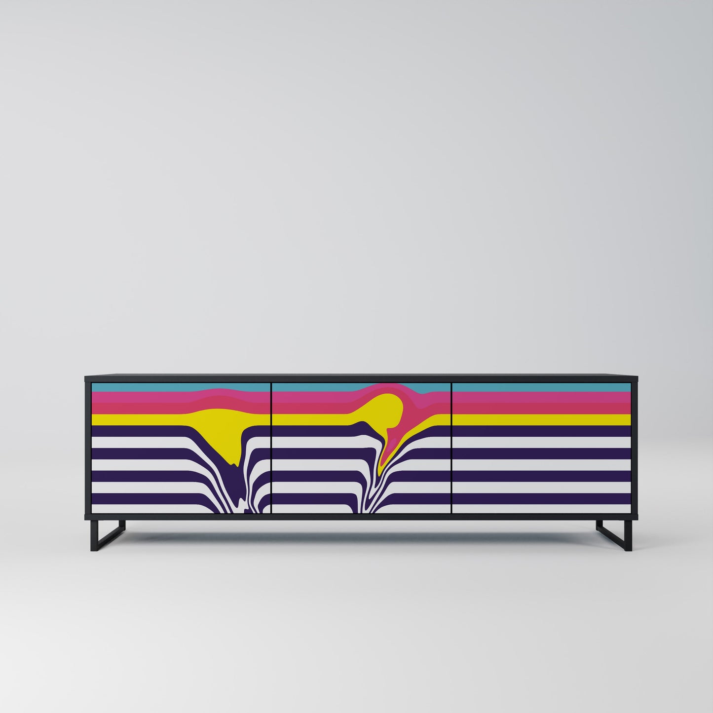 Mobile TV a 3 ante COLORFUL DIVERSION con finitura nera