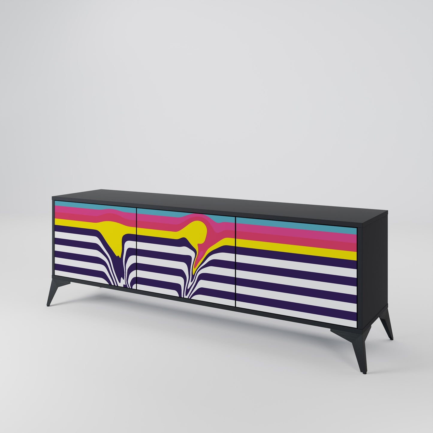 Mobile TV a 3 ante COLORFUL DIVERSION con finitura nera