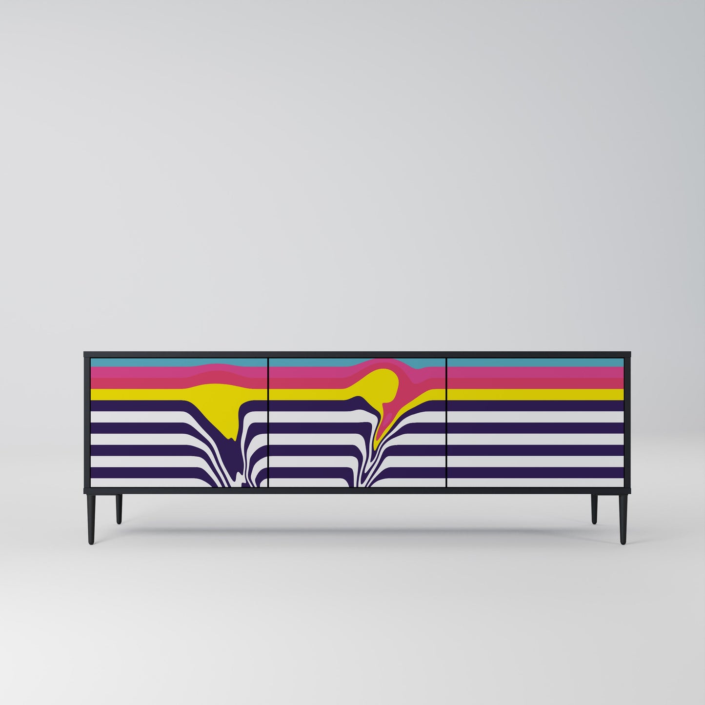 Mobile TV a 3 ante COLORFUL DIVERSION con finitura nera