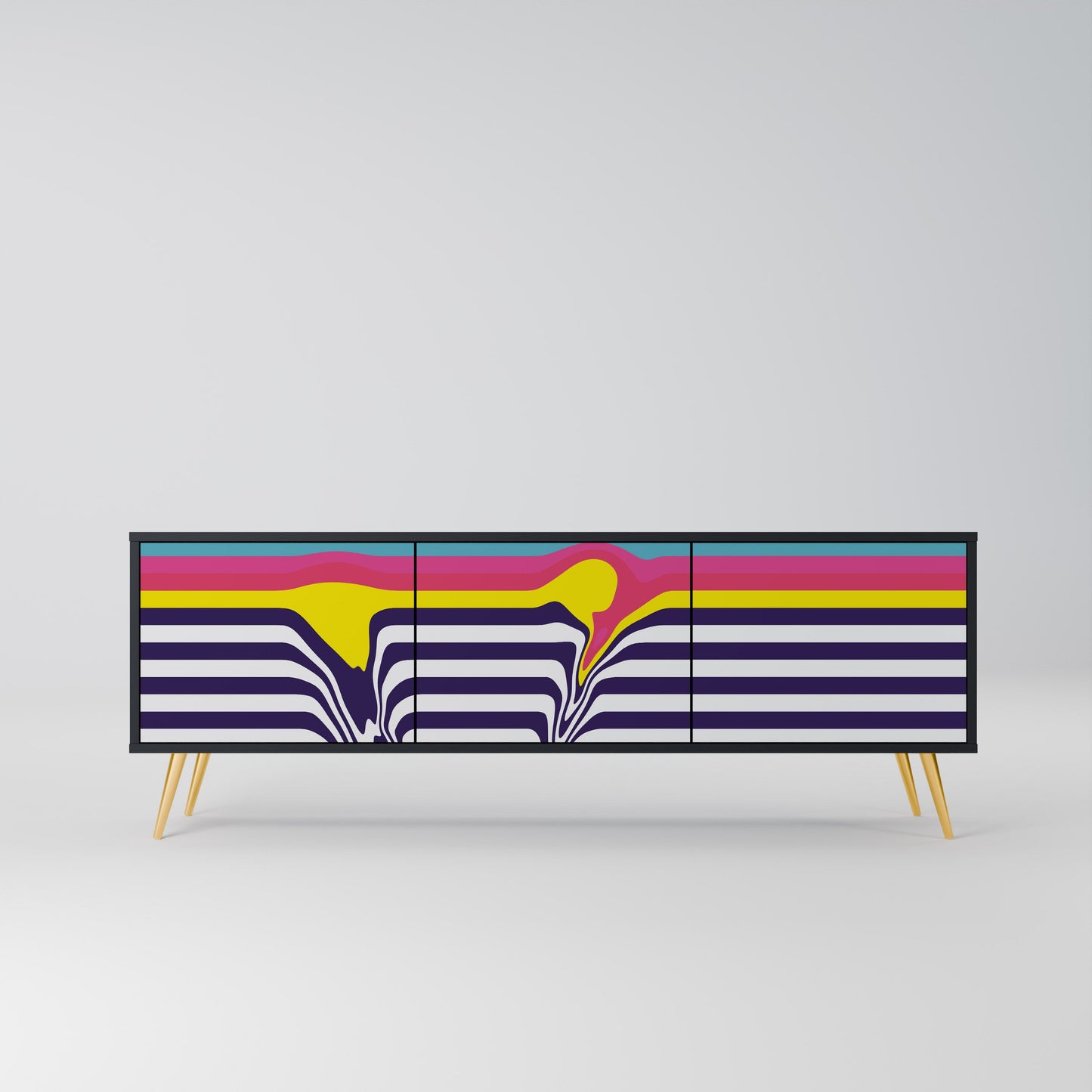 Mobile TV a 3 ante COLORFUL DIVERSION con finitura nera