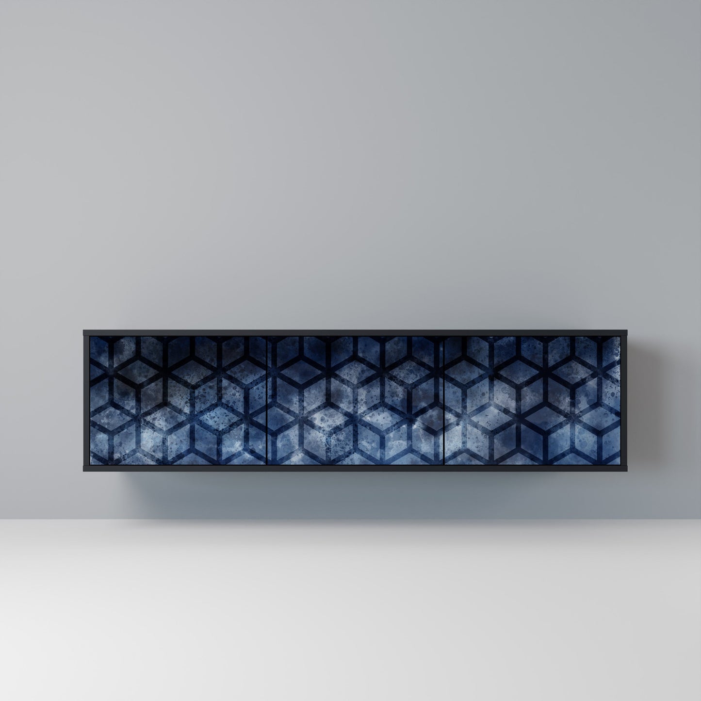 Mobile TV CUBIC MIST a 3 ante con finitura nera