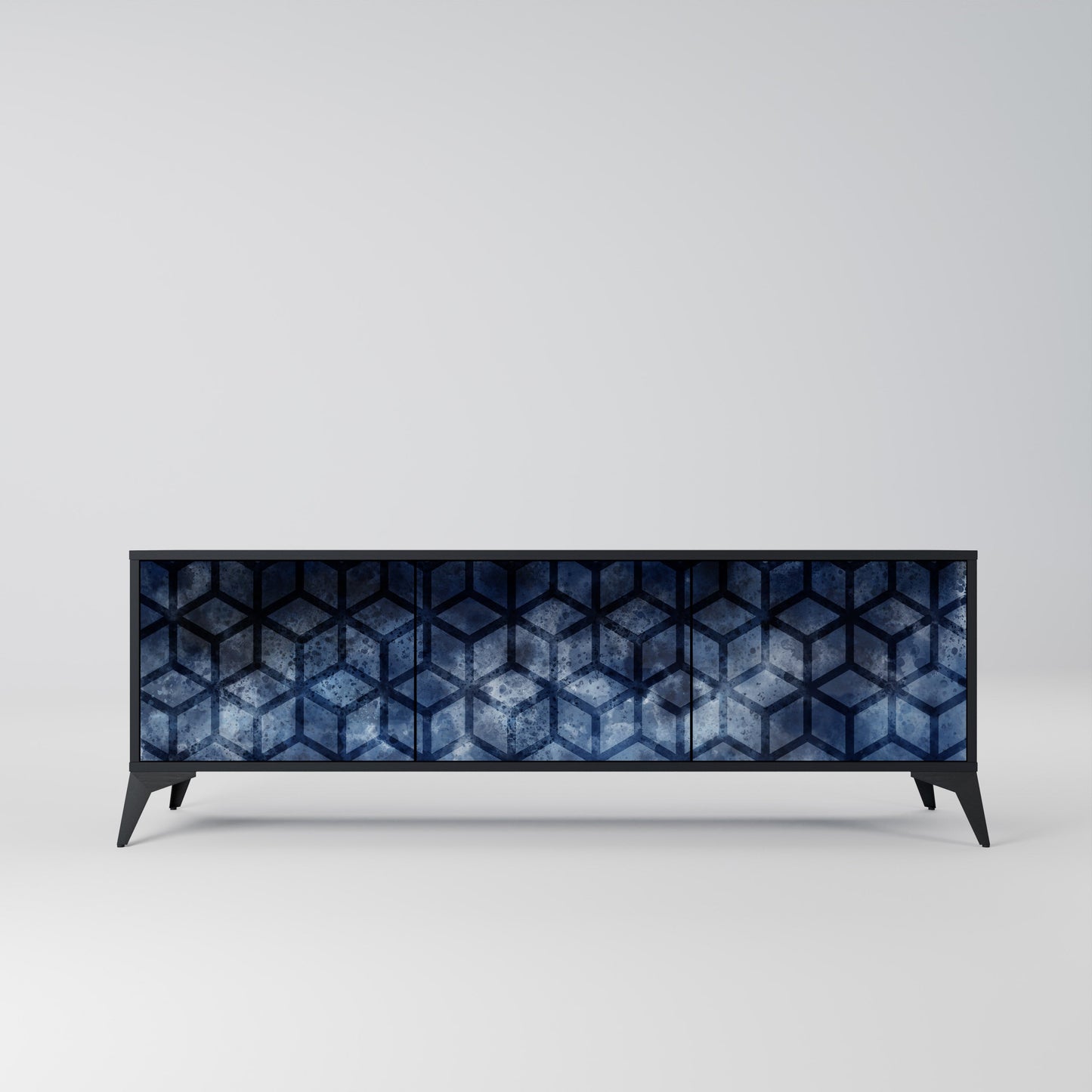 Mobile TV CUBIC MIST a 3 ante con finitura nera