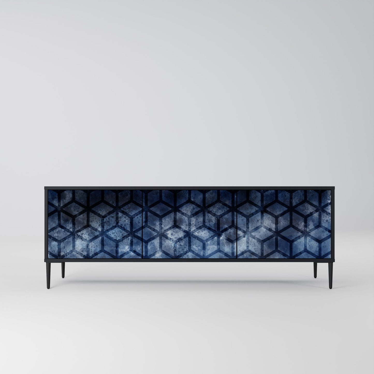 Mobile TV CUBIC MIST a 3 ante con finitura nera
