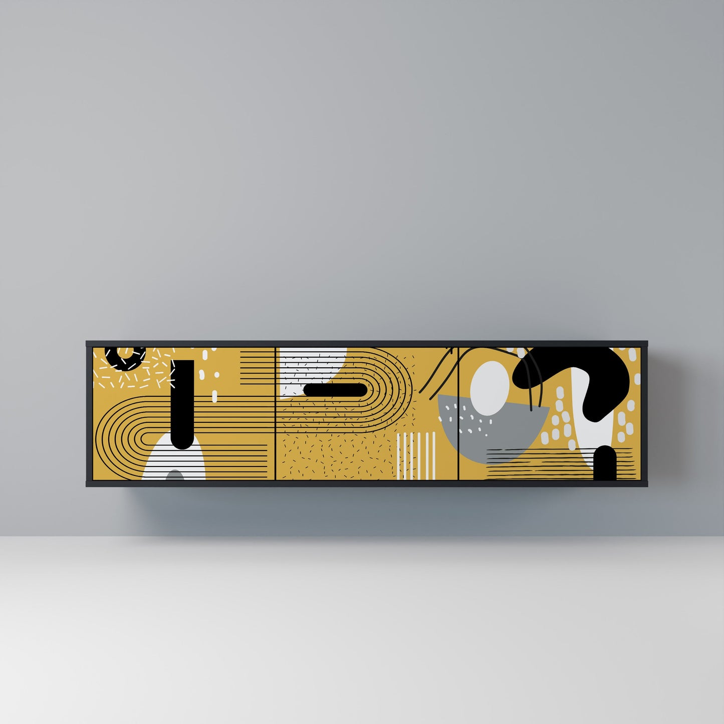 Mobile TV SHAPESHIFT SYMPHONY a 3 ante con finitura nera